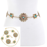 WESTERN TURQUOISE CONCHO BELT